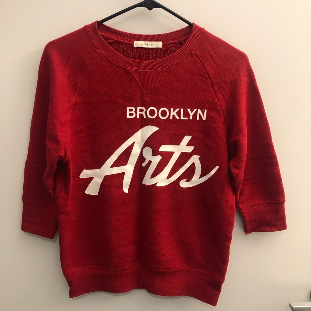 Moussy Red Mid Sleeve Sweatershirt